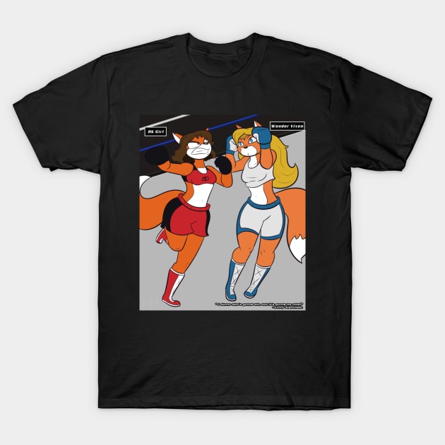 Foxy Boxing- AK Girl v Wondervixen (Art by HM Studios) T-Shirt by Reynard City